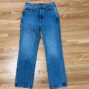 KHAITE woman's straight blue jeans